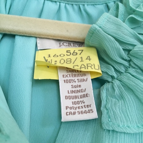 J Crew Silk Blouse Naomi in Gorgeous Blue Green - Picture 4 of 8